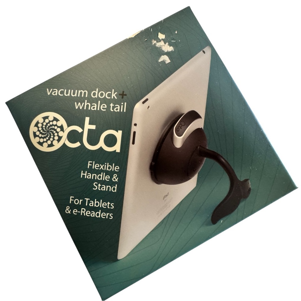 Vacuum Dock + Whale Tail Flexible Tablet Stand - Black